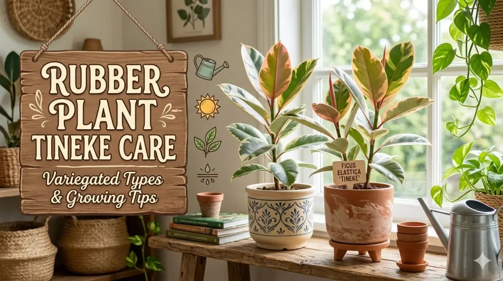 Rubber Plant Tineke Care: Variegated Types & Growing Tips