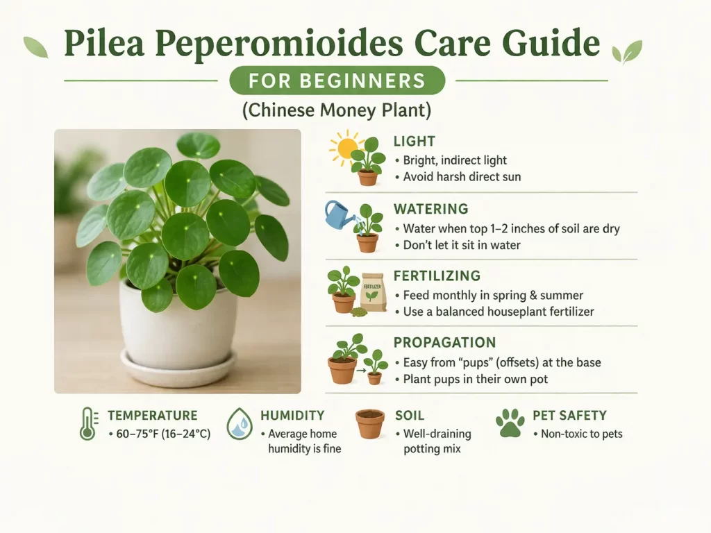 Pilea Peperomioides Care Guide for Beginners (Chinese Money Plant)