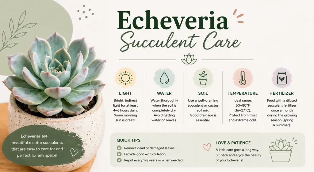Echeveria Care Guide: Water, Light & Soil Tips
