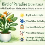 Bird of Paradise Strelitzia indoor plant care and blooming guide in home setting