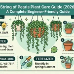 String of pearls plant with round bead-like leaves cascading from pot