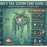 Burro’s tail sedum plant with thick trailing stems and plump leaves