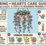 String of hearts plant with trailing vines and purple green heart leaves