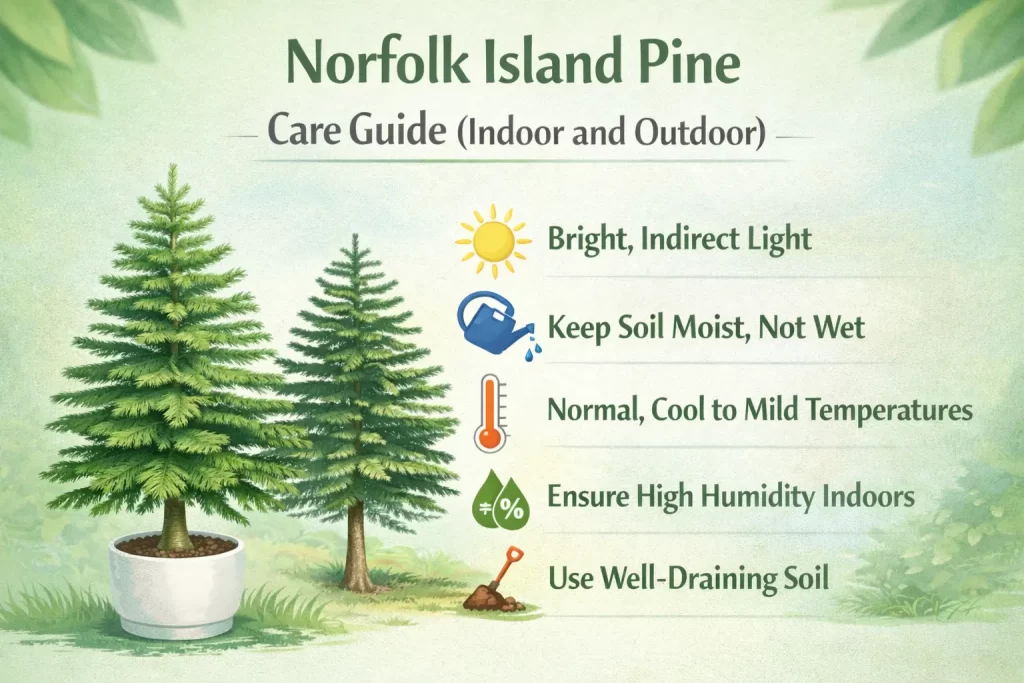 Norfolk Island Pine care guide for indoor and outdoor growing conditions