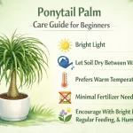 Ponytail Palm indoor plant care guide for beginners with low maintenance tips