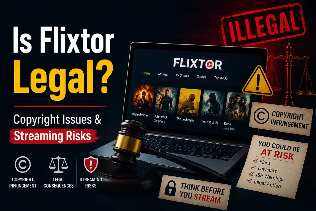 Flixtor legality guide explaining copyright risks, site blocking, and legal streaming alternatives