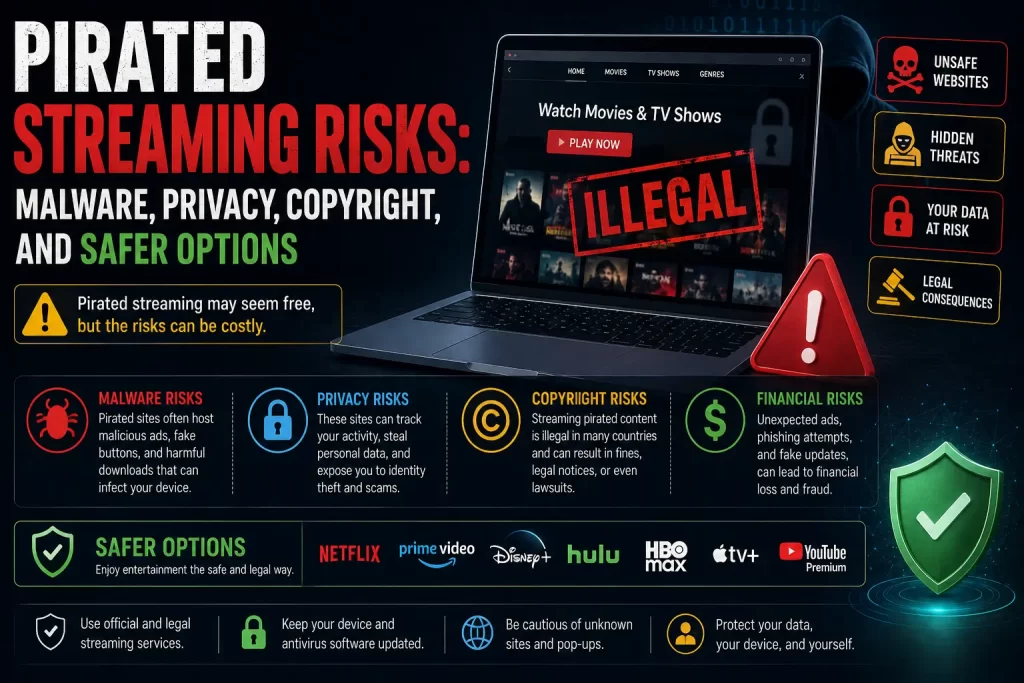 Pirated streaming risks and safer alternatives