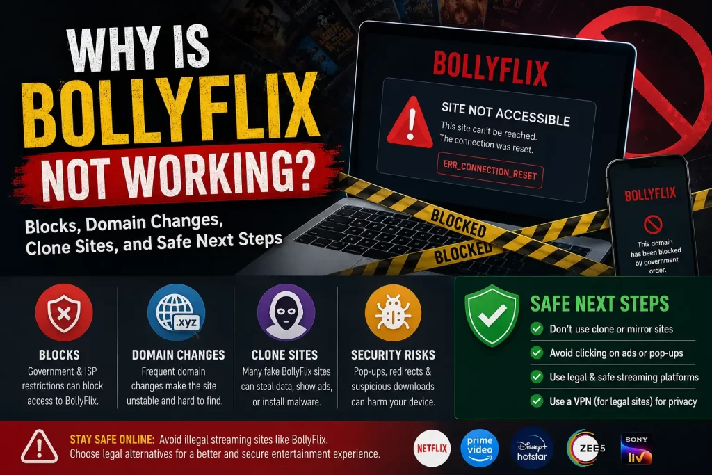 Why Is BollyFlix Not Working? Blocks, Domain Changes, Clone Sites, and Safe Legal Alternatives Explained