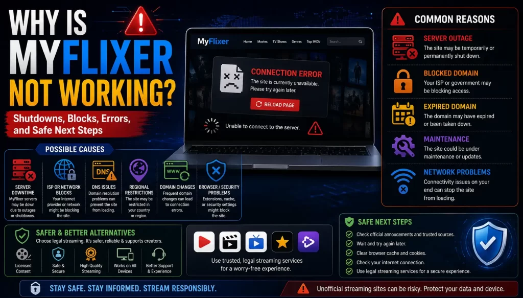 MyFlixer downtime and access issues guide